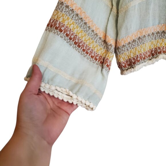 ZARA Cropped Linen Blend Cottage Core Farmhouse Cardigan Medium - Picture 7 of 16